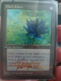 **CUST0M MADE-SEE DETAILS** Black Lotus MTG Christopher Rush *STAMPED* Signature - Image 2