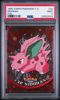 1999 TOPPS POKEMON TV FOIL #32 NIDORAN PSA 9 - Image 1