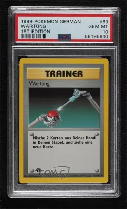Maintenance German 1st Ed. Pokemon Base Set PSA 10 GEM MT 1999 1s6 - Image 1