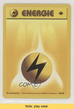 Lightning Energy German 1st Ed. Pokemon Base Set #100 1999 READ yu7 - Image 1