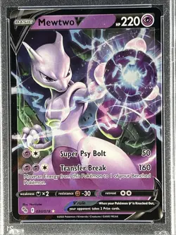 2022 Pokemon GO *** MEWTWO V *** #30 Holo Rare 💎 PSA 9 💎 - Image 2