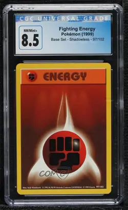 Fighting Energy Shadowless Pokemon Base Set CGC 8.5 1999 0ft7 - Image 1