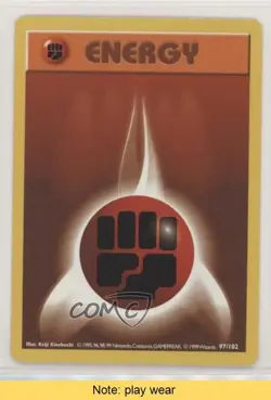Fighting Energy Shadowless Pokemon Base Set #97 1999 READ 0f8 - Image 1
