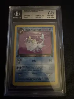 2000 Dark Vaporeon 45/82 Team Rocket 1st Edition Graded Pokemon BGS 7.5 U - Image 1
