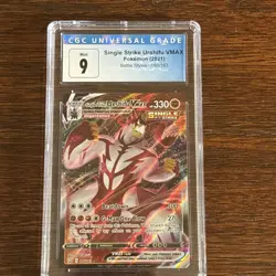 2021 POKEMON SWORD & SHIELD #086 FULL ART/SINGLE STRIKE URSHIFU VMAX CGC 9 MINT - Image 1
