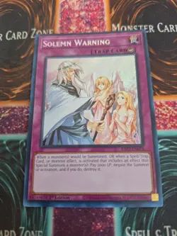 Yugioh Solemn Warning RA02-EN078 Secret Rare 1st Edition Near Mint - Image 1
