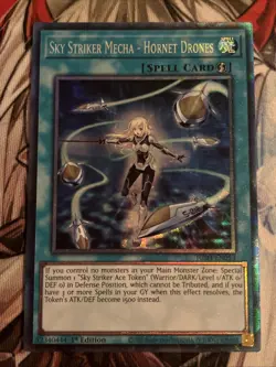 YUGIOH SKY STRIKER MECHA - HORNET DRONES COLLECTORS RARE 1ST NM JUSH-EN053 - Image 1