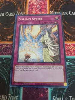 Yugioh Solemn Strike RA02-EN079 Secret Rare 1st Edition Near Mint - Image 1