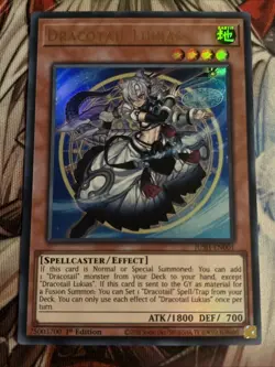 YUGIOH DRACOTAIL LUKIAS ULTRA RARE 1ST NEAR MINT JUSH-EN001 - Image 1