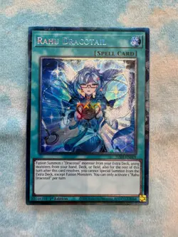 YUGIOH RAHU DRACOTAIL COLLECTORS RARE 1ST NEAR MINT JUSH-EN009 - Image 1