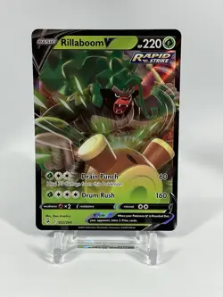 Rillaboom V Ultra Rare Holo # 022/264 Fusion Strike Pokemon TCG Card NM - Image 1