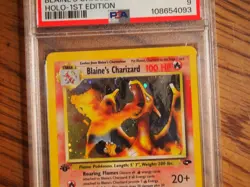 Pokemon 2000 1st Edition Gym Challenge Blaine's Charizard rare foil card PSA 9 - Image 3