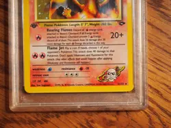Pokemon 2000 1st Edition Gym Challenge Blaine's Charizard rare foil card PSA 9 - Image 4