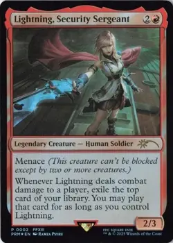 MTG: Final Fantasy Foil Promo: Lightning, Security Sergeant - NM - Image 1