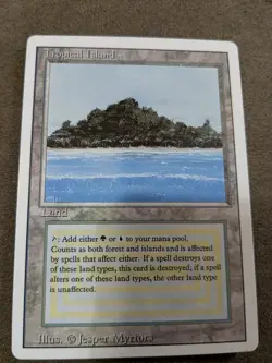 Magic: The Gathering Tropical Island Revised Edition Rare Dual Land Card - Image 1