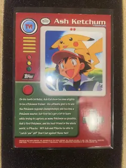 TV1 Ash Ketchum - TV Animation Edition - Pokemon Topps Card - Image 2