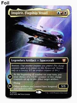 Inspirit, Flagship Vessel (Borderless Foil) [Commander: Edge of Eternities] MTG - Image 1
