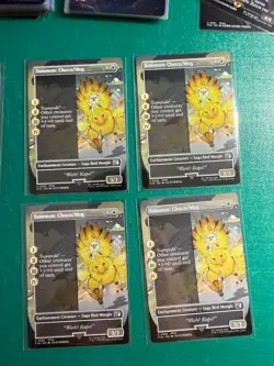 Magic the Gathering MTG -Borderless ART- Summon: Choco/Mog x4 NM/M Final Fantasy - Image 1