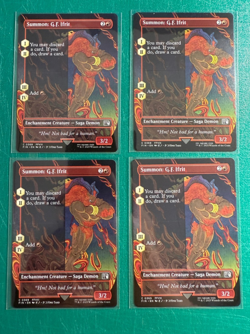 Magic the Gathering MTG Borderless ART - Summon G.F. Ifrit x4 NM/M Final Fantasy - Image 1
