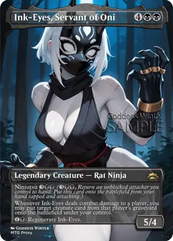 MTG - Ink-Eyes, Servant of Oni - Fanart Borderless Style - EDH / Playtest - Image 1