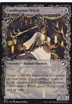 MTG Innistrad Midnight Hunt - Candlegrove Witch - MID 287 - Showcase - Image 2