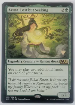 Azusa, Lost but Seeking (Planeswalker Stamp) - NM/M - Core Set M21 - MTG - Image 1