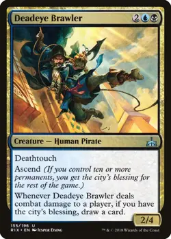 1x Deadeye Brawler FOIL Rivals of Ixalan NM x1 Mtg Magic the Gathering Changie - Image 1