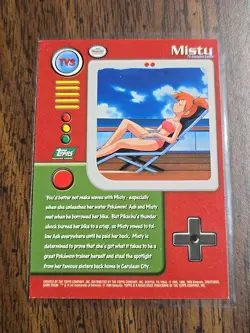 1999 Topps Pokemon TV Series 1 #TV3 Misty GREEN Logo 1st Edition - Image 2