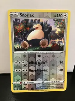 Snorlax 140/202 Pokemon Sword & Shield Reverse Holo Rare - Image 1