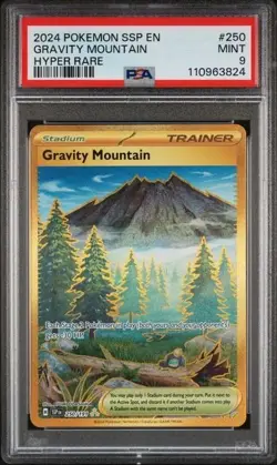 GRAVITY MOUNTAIN #250 PSA 9 • 2024 POKEMON SSP EN SURGING SPARKS HYPER RARE - Image 1