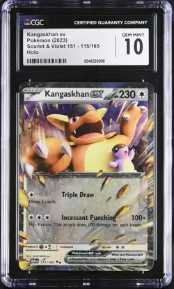 KANGASKHAN EX 151 Holo Rare #115 CGC 10 Gem Mint Pokemon - Image 1