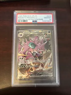 2025 POKEMON DRI EN-DESTINED RIVALS SIR #233 TEAM ROCKET'S NIDOKING EX PSA 10 - Image 1