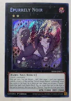 Yugioh Epurrely Noir RA04-EN071 Platinum Secret Rare 2020 1ST EDITION - Image 1