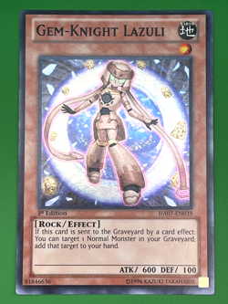 YuGiOh! Gem-Knight Lazuli HA07-EN039 1st Edition Near Mint - Image 1
