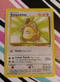 Pokemon TCG Kangaskhan 26/130 Base Set 2 Non-Holo Card Unlimited (2000) WOTC - Image 1