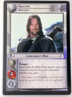 LORD OF THE RINGS TCG TWO TOWERS RARE CARD 4P364 ARAGORN WINGFOOT lp - Image 1