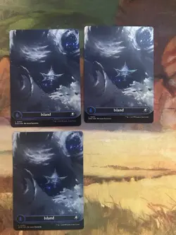 x3 Magic the Gathering Island Card Borderless Foil Card 0236 Edge Of Eternities - Image 1