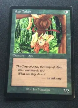 MAGIC MTG APE TOKEN CARD COLLECTOR EDITION JUN MINAGISHI. MINT NEVER PLAY! - Image 1