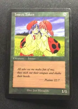MAGIC MTG INSECT TOKEN CARD COLLECTOR EDITION JUN MINAGISHI. MINT NEVER PLAY! - Image 1