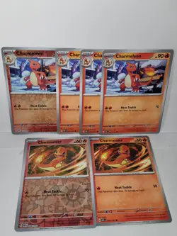 Charmander 026/197 & Charmeleon 027/197 Obsidian Flames Pokemon TCG 6 Card Lot - Image 1