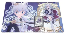Hololive Shirakami Fubuki Mucha Card Sleeve Playmat Set Jj - Image 2