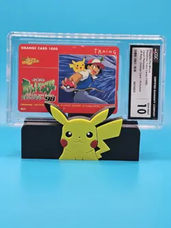 CGC 10 Pikachu the Movie Japanese Train Card 1998 Railways Red JR Rally Promo - Image 1