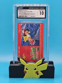 CGC 10 Pikachu the Movie Japanese Train Card 1998 Railways Red JR Rally Promo - Image 2
