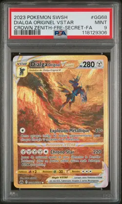 Carte Pokemon Dialga Originel VStar GG68/GG70 PSA 9 Gold Zenith Supreme FR NEUVE - Image 1