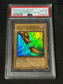 Yugioh PSA 10 Left Leg of the Forbidden One LOB-121 Ultra Rare 1st Edition *3668 - Image 1