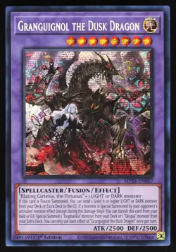 Yugioh! Granguignol the Dusk Dragon MP24-EN067 Prismatic Secret Rare - Image 1