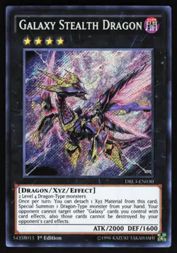 Yugioh! Galaxy Stealth Dragon DRL3-EN030 Secret Rare 1st Ed - Image 1