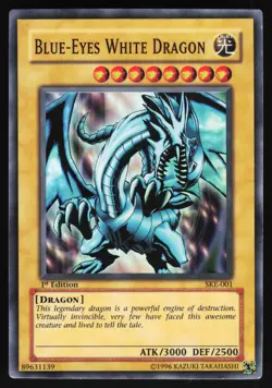 Yugioh! Blue-Eyes White Dragon SKE-001 Super Rare 1st Ed HP - Image 1