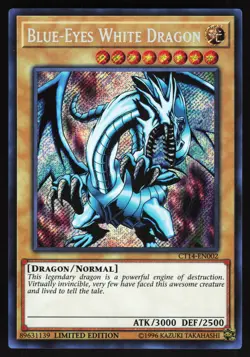 Yugioh! Blue-Eyes White Dragon CT14-EN002 Secret Rare - Image 1