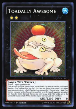 Yugioh! Toadally Awesome MP17-EN150 Secret Rare 1st Ed - Image 1